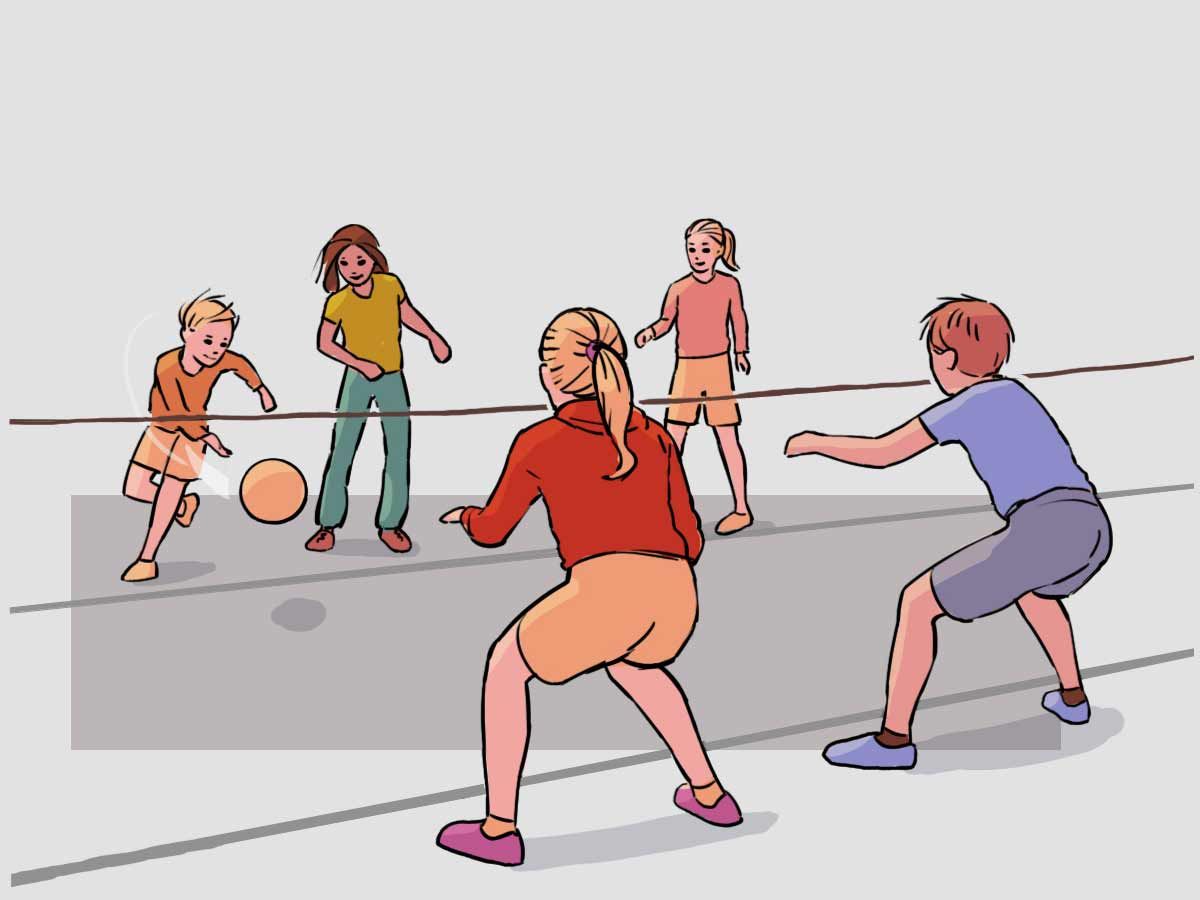 Ball Throw Under the Rope