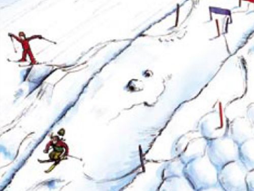 Obstacle course on skis